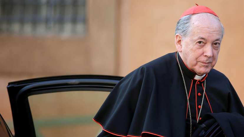FILE PHOTO: Peruvian Cardinal Cipriani Thorne arrives for a meeting at the Synod Hall in the Vatican