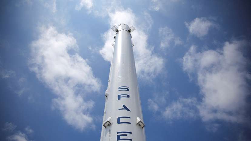 SpaceX headquarters is shown in Hawthorne, California