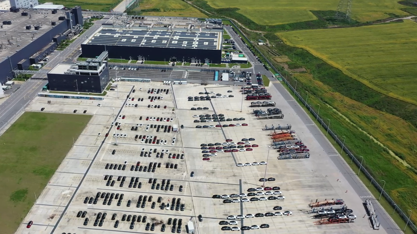 Aerial view of Tesla Shanghai Gigafactory