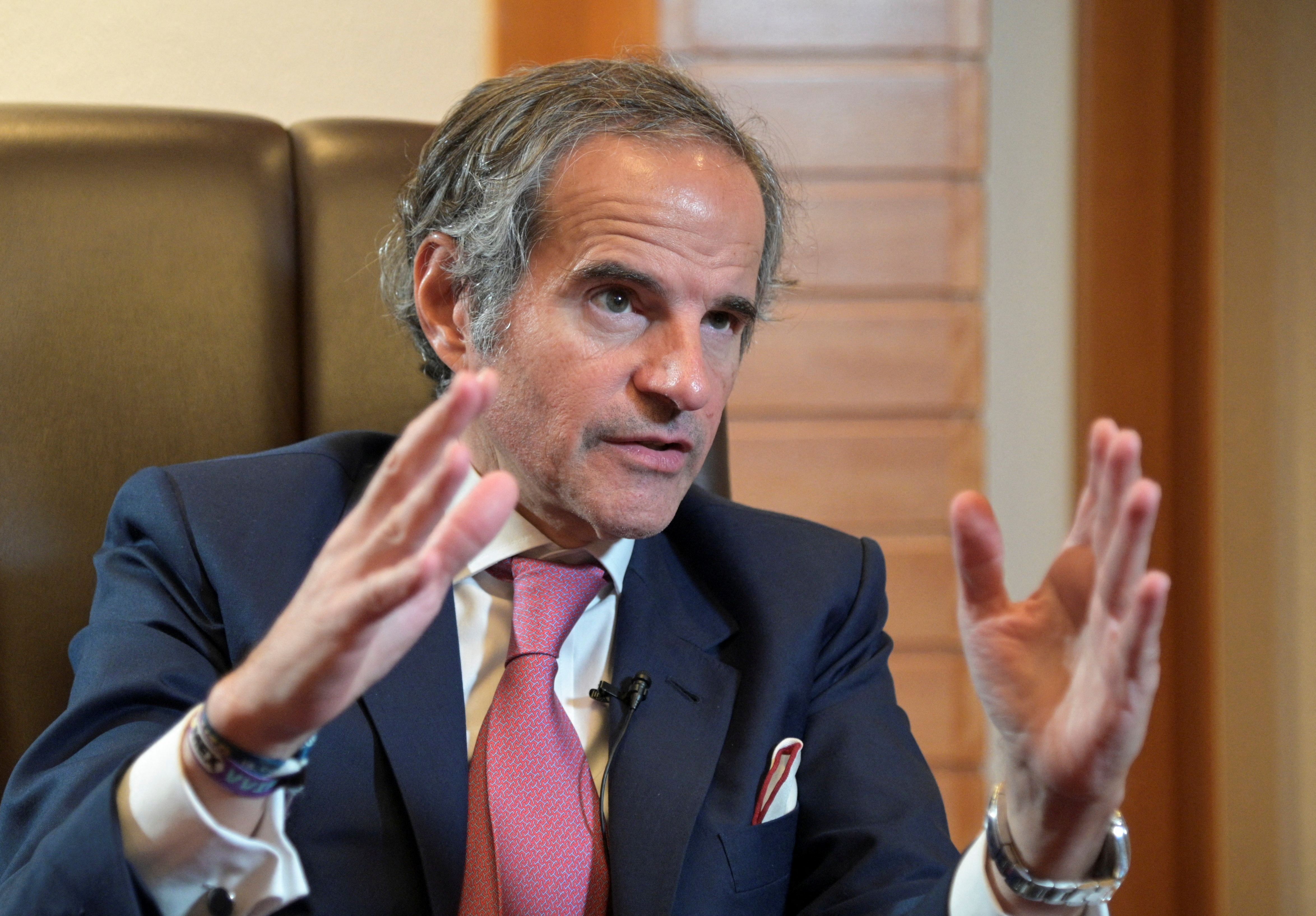 IAEA chief Rafael Grossi speaks during an interview with Reuters in Tokyo