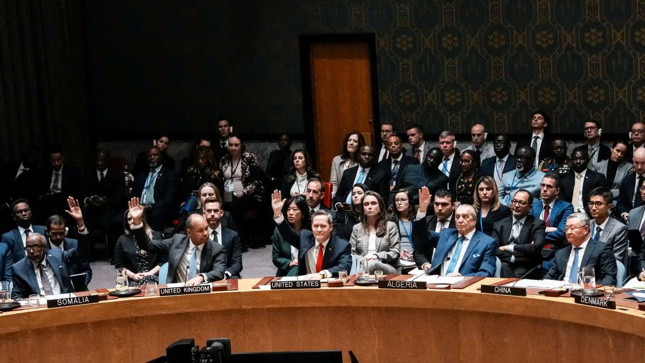 United Nations Security Council meets on U.S. proposal for a U.N. mandate to establish an international stabilization force in Gaza in New York