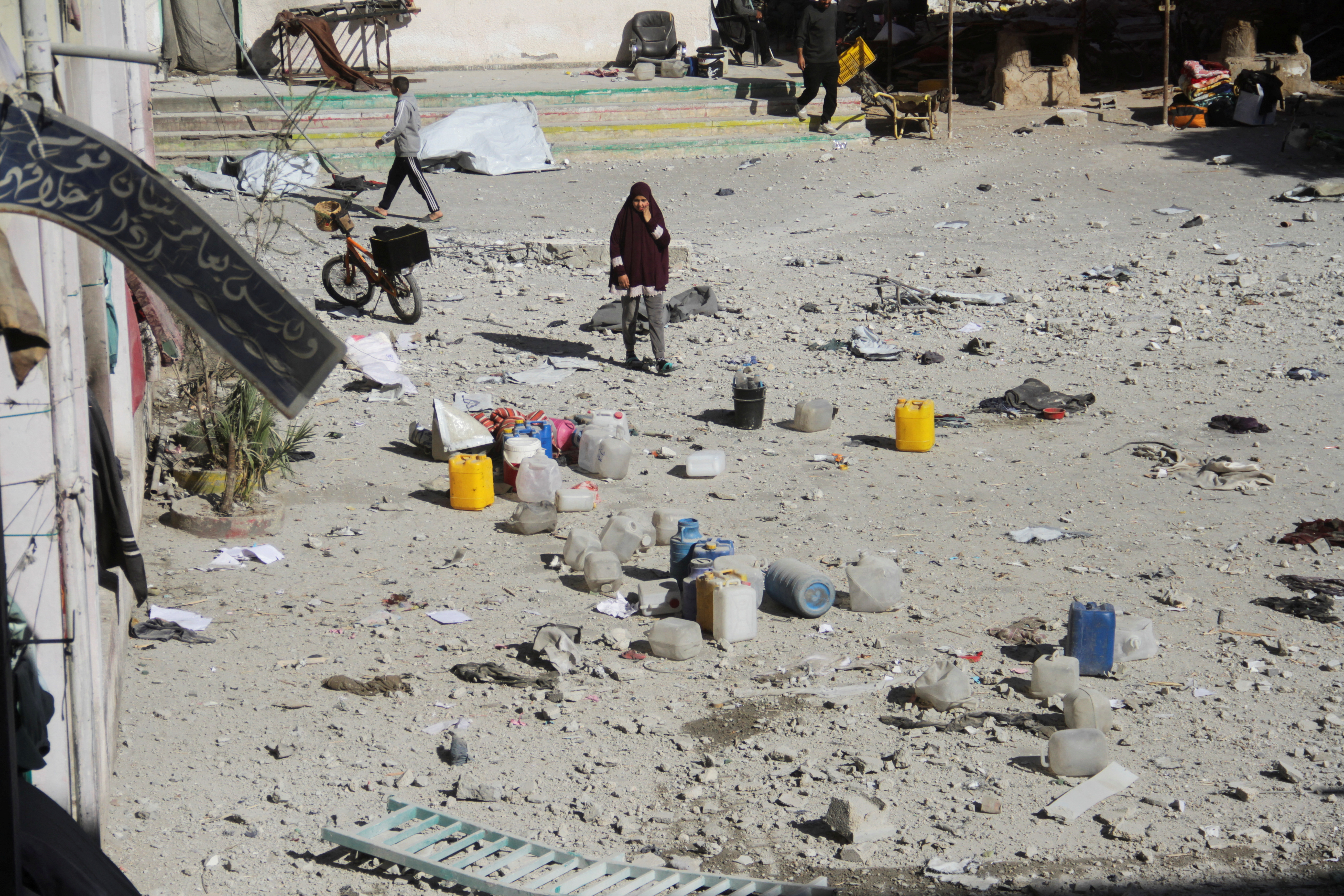 Aftermath of an Israeli strike on a school sheltering displaced people in Gaza City