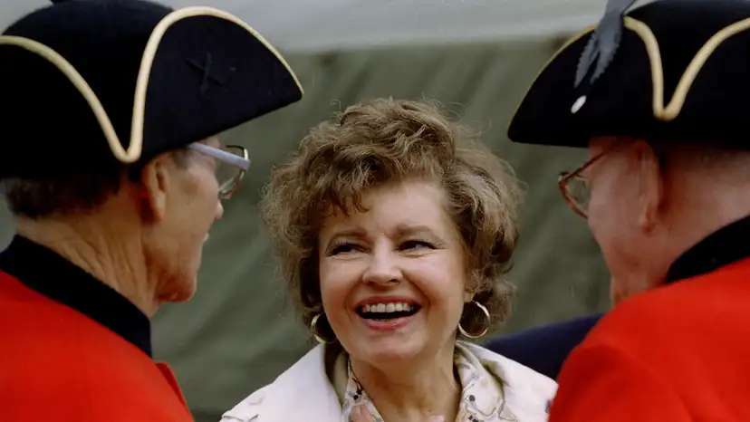 British actress Prunella Scales (C), well known as Sybil Fawlty in the classic television comedy "Fa..