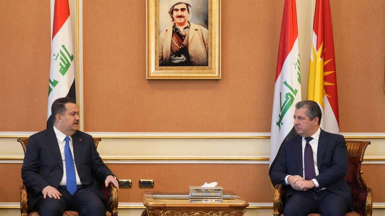 Iraqi Prime Minister Mohammed Shia al-Sudani meets with Prime Minister of the Kurdistan Region Masrour Barzani, in Erbil