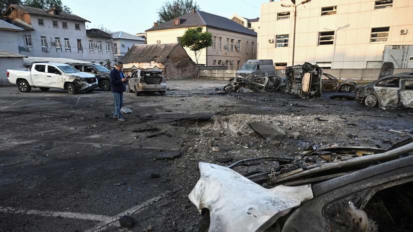 Aftermath of a Russian drone attack in Zaporizhzhia