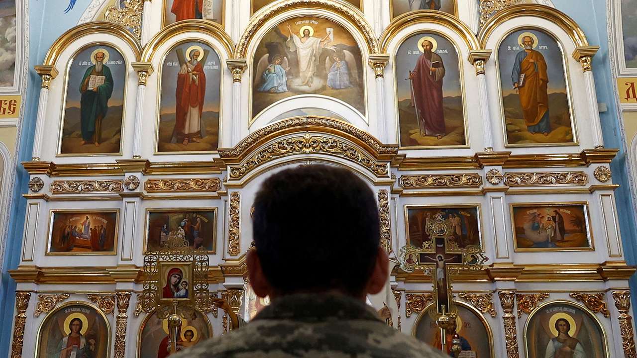 FILE PHOTO: Orthodox Easter celebration near a front line in Donetsk region
