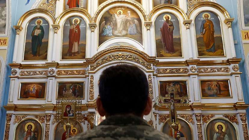 FILE PHOTO: Orthodox Easter celebration near a front line in Donetsk region