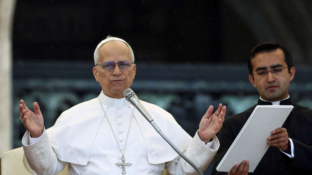 FILE PHOTO: Pope Leo XIV holds general audience in St. Peter's Square at the Vatican