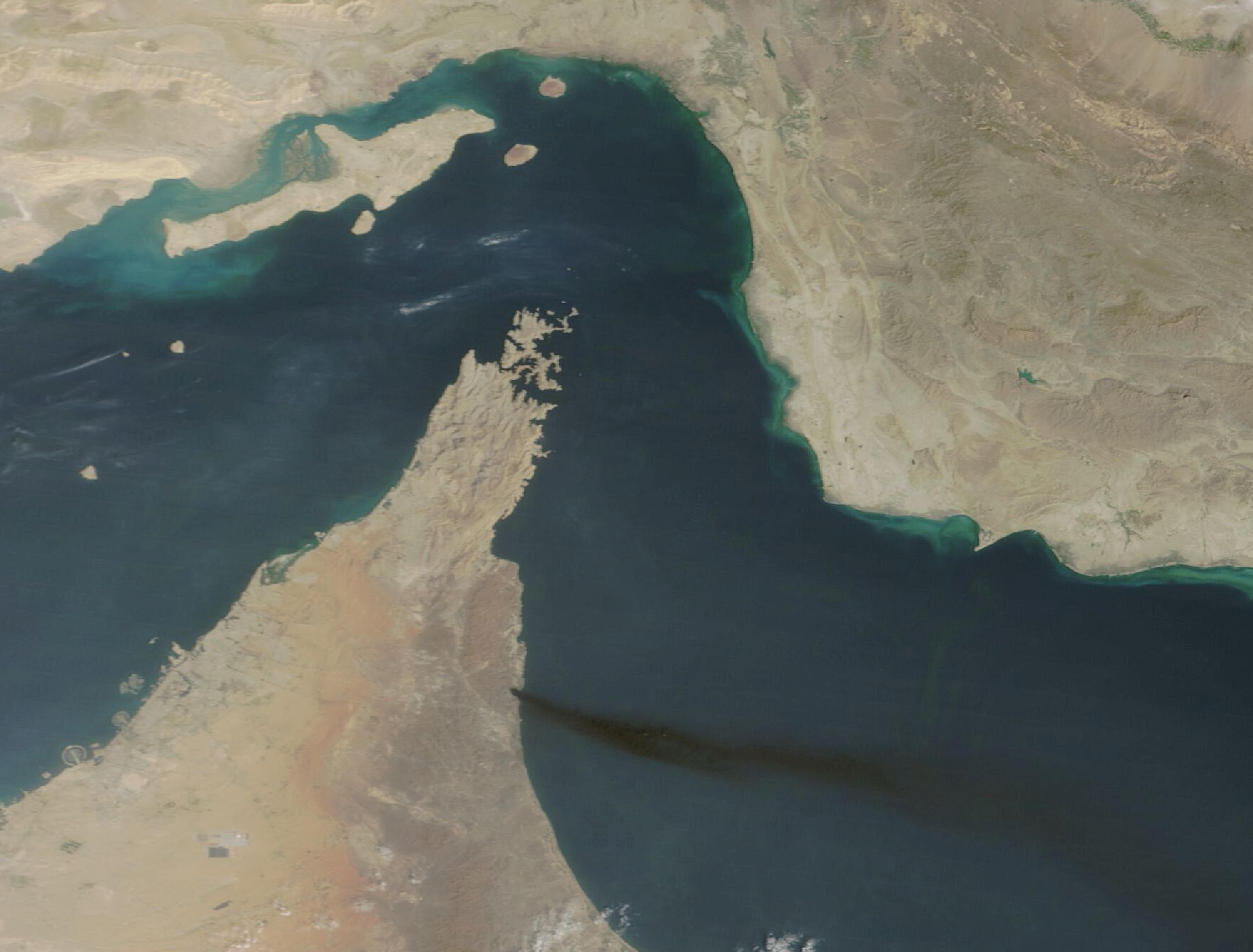 Satellite image shows smoke rising from UAE's Fujairah port