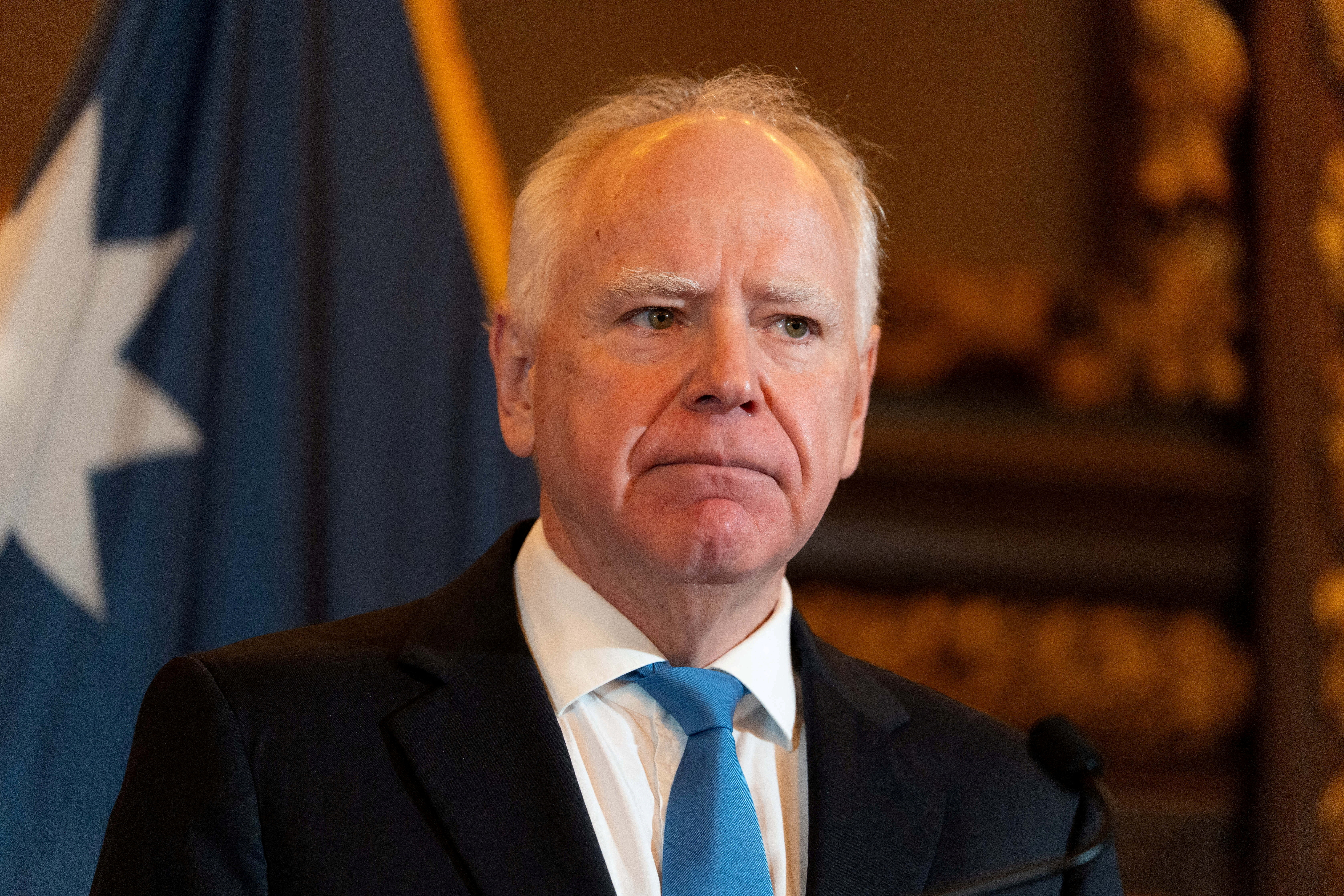 FILE PHOTO: FILE PHOTO: Minnesota Governor Tim Walz after he announced that he would not seek reelection