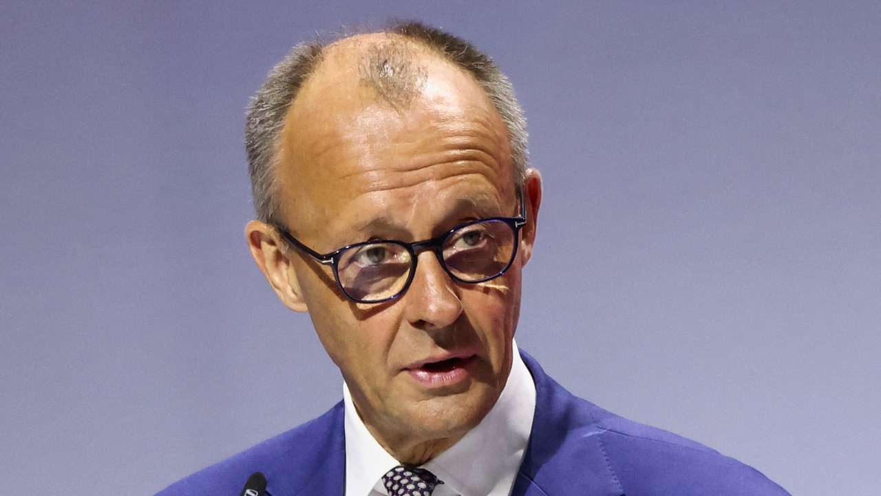 German Chancellor Friedrich Merz attends the BVR banking conference in Berlin