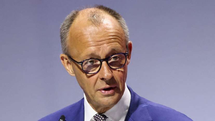 German Chancellor Friedrich Merz attends the BVR banking conference in Berlin