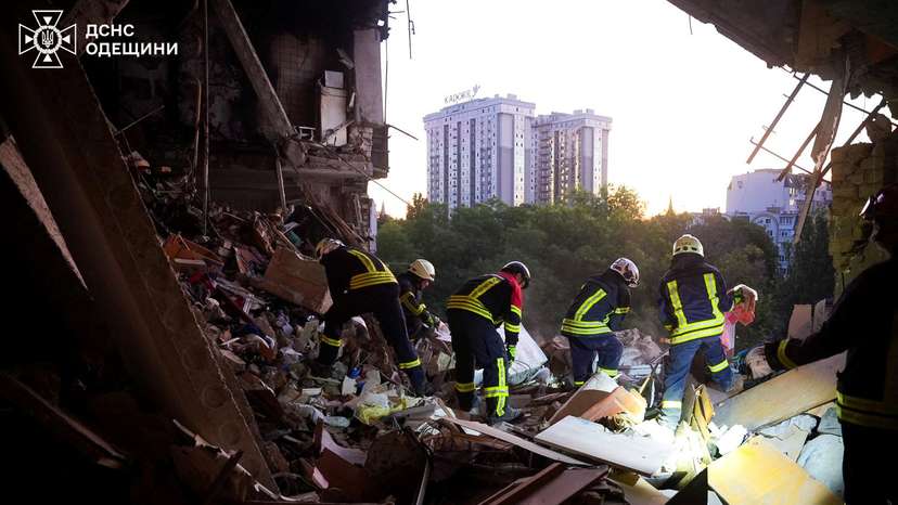 Aftermath of a Russian drone attack in Odesa