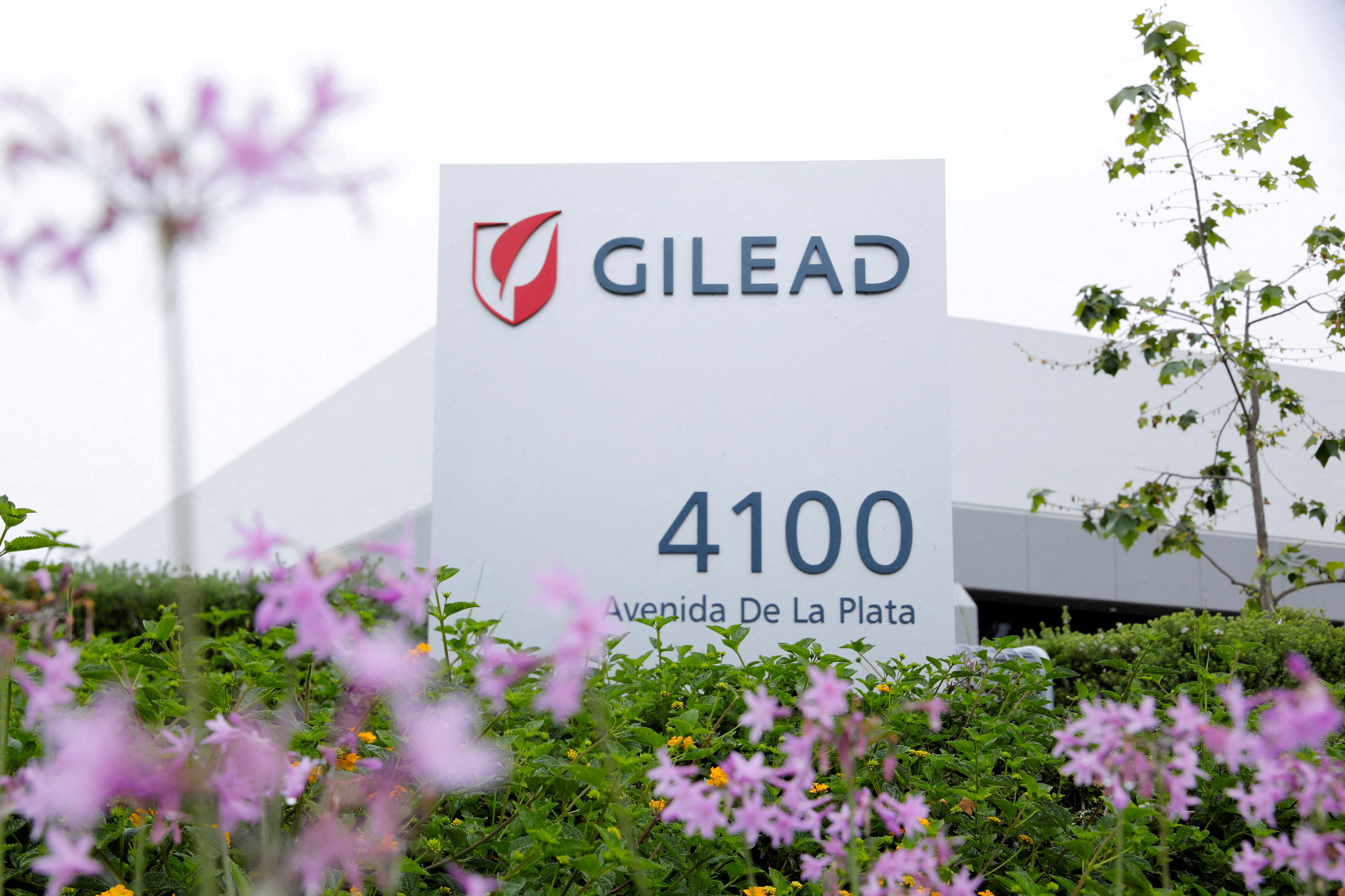 FILE PHOTO: Gilead Sciences pharmaceutical company is seen in California