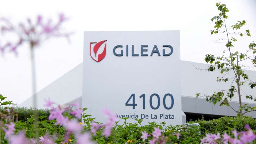 FILE PHOTO: Gilead Sciences pharmaceutical company is seen in California