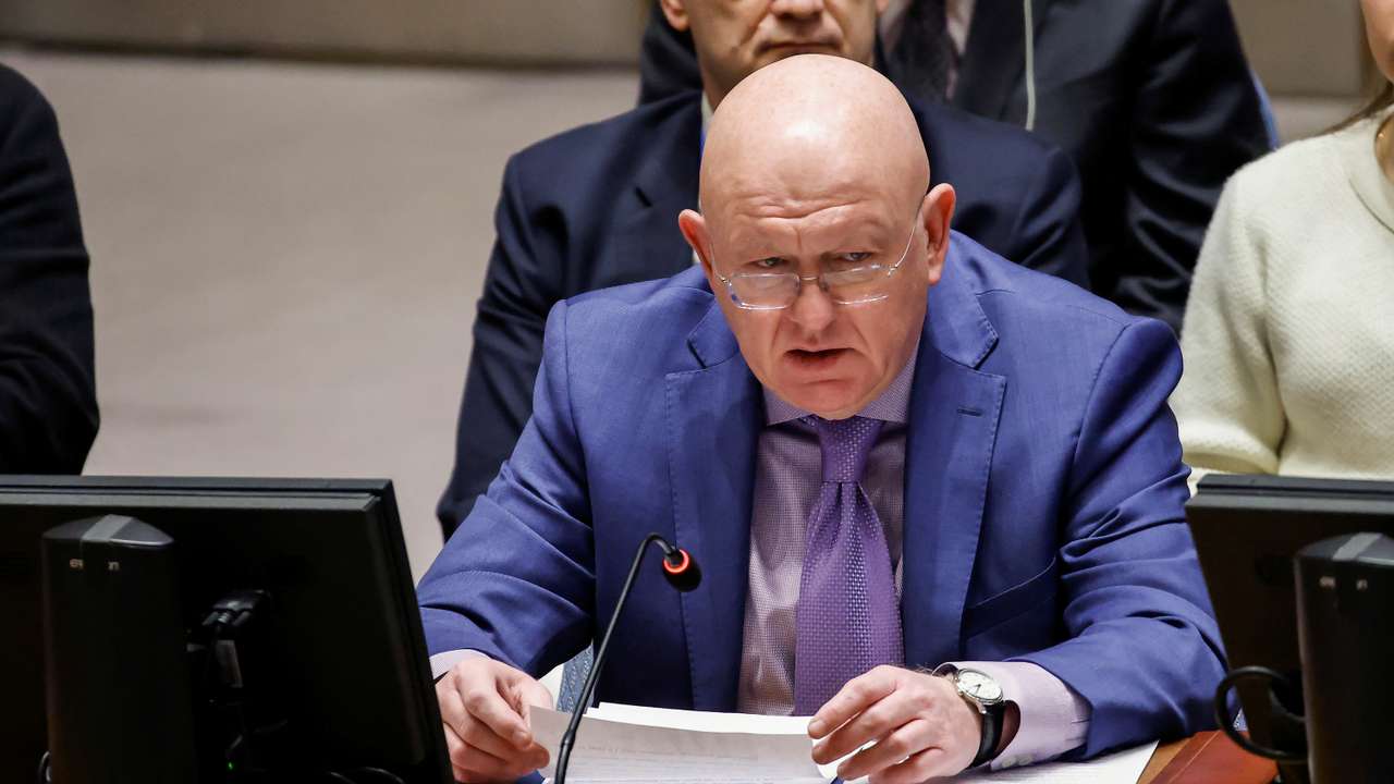 UN Security Council members attend a meeting about the Middle East situation, including the Palestinian Question at United nations Headquarters in New York