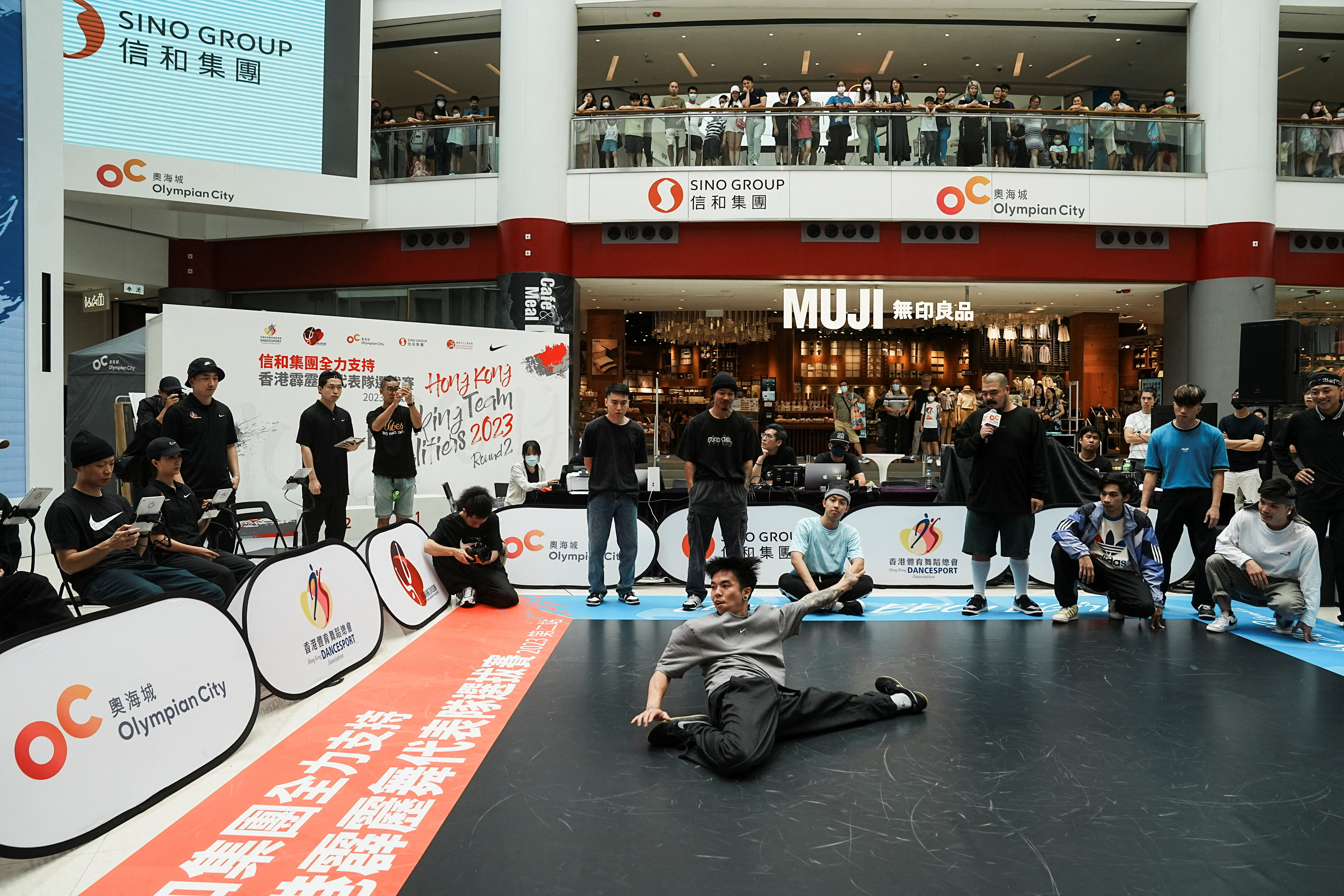 Breakdancer Cheung Cheuk-Man (B-Boy Ex) dances during the Breaking Team Qualities competition in Hong Kong
