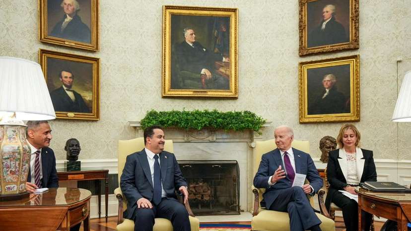U.S. President Joe Biden meets with Iraqi Prime Minister Mohammed Shia al-Sudani at the White House in Washington