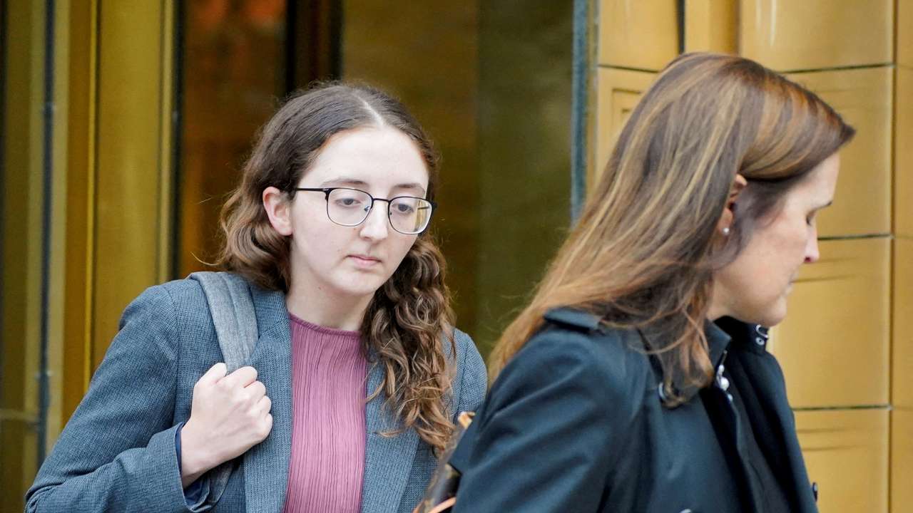 Former crypto hedge fund Alameda Research CEO Caroline Ellison departs the trial of former FTX Chief Executive Sam Bankman-Fried, in New York