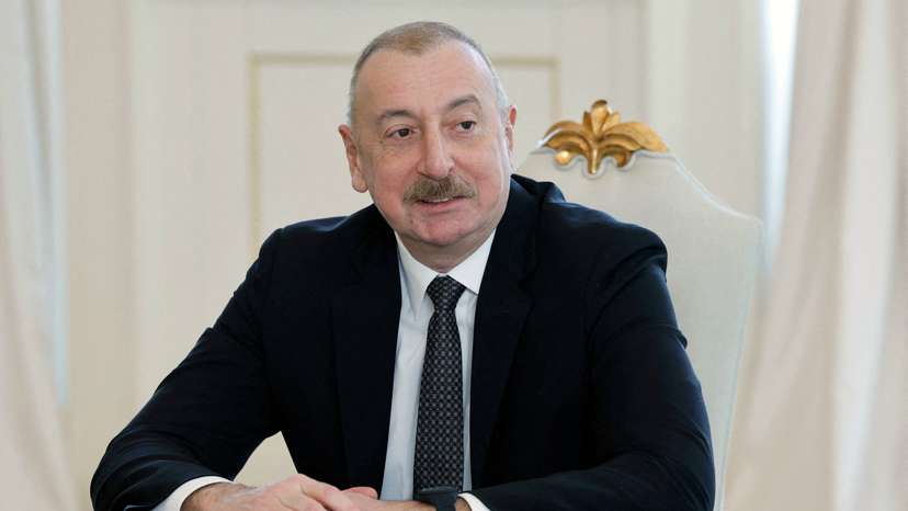 FILE PHOTO: Azerbaijani President Aliyev in Baku
