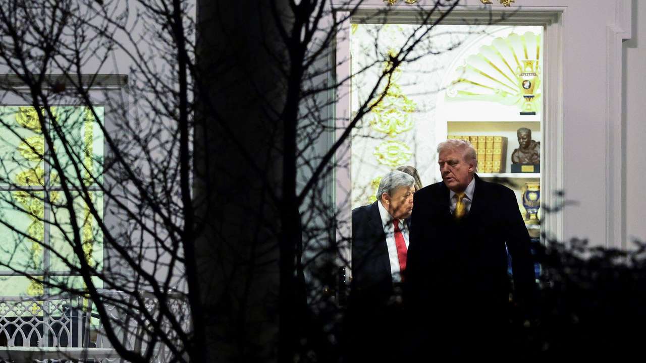 U.S. President Donald Trump walks out of the Oval Office towards Marine One at the White House in Washington, D.C.