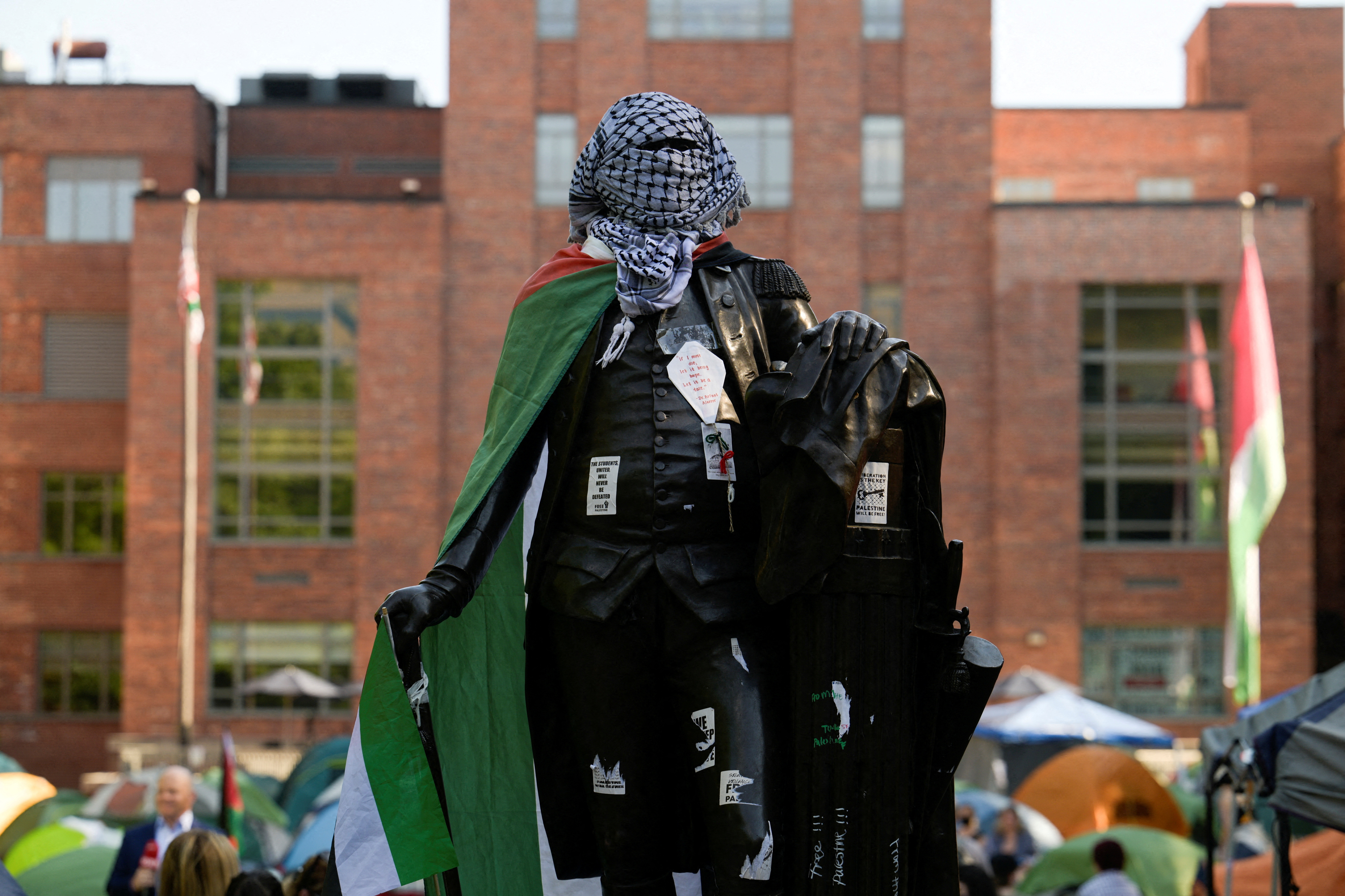 FILE PHOTO: Pro-Palestinian encampment at George Washington University.