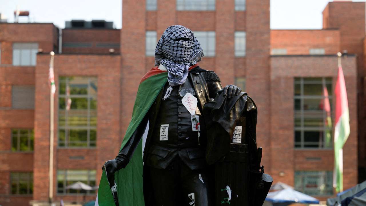 FILE PHOTO: Pro-Palestinian encampment at George Washington University.