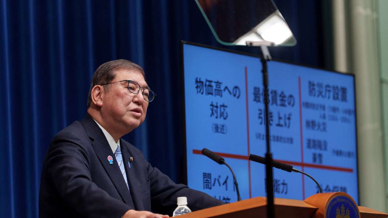 Japan's PM Ishiba speaks at press conference in Tokyo