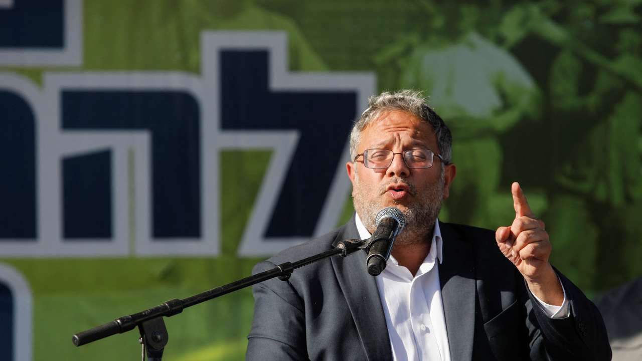 Ben-Gvir speaks while a conference on resettlement of Gaza Strip