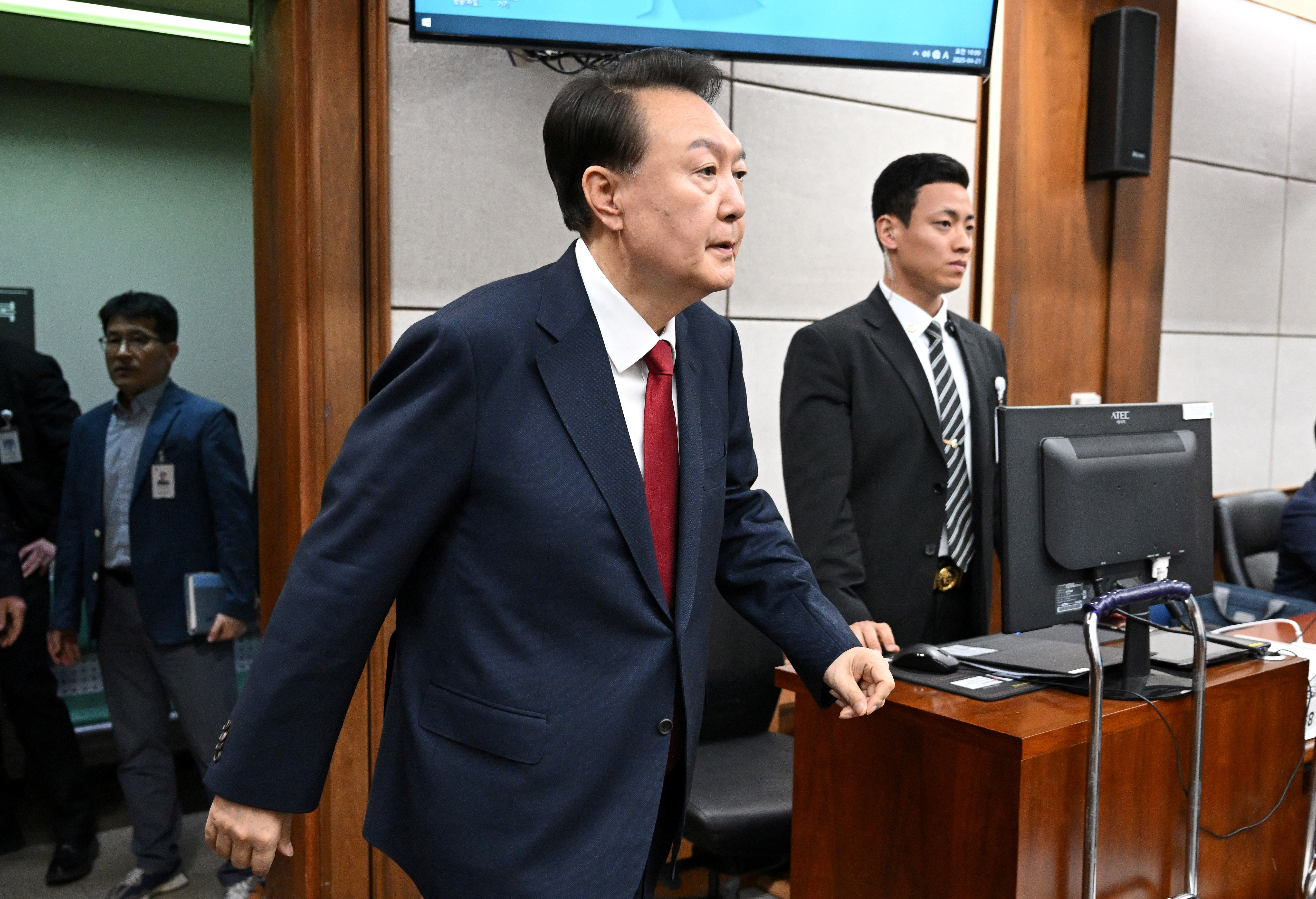 South Korea's former president Yoon Suk Yeol attends his criminal trial on insurrection charges in Seoul