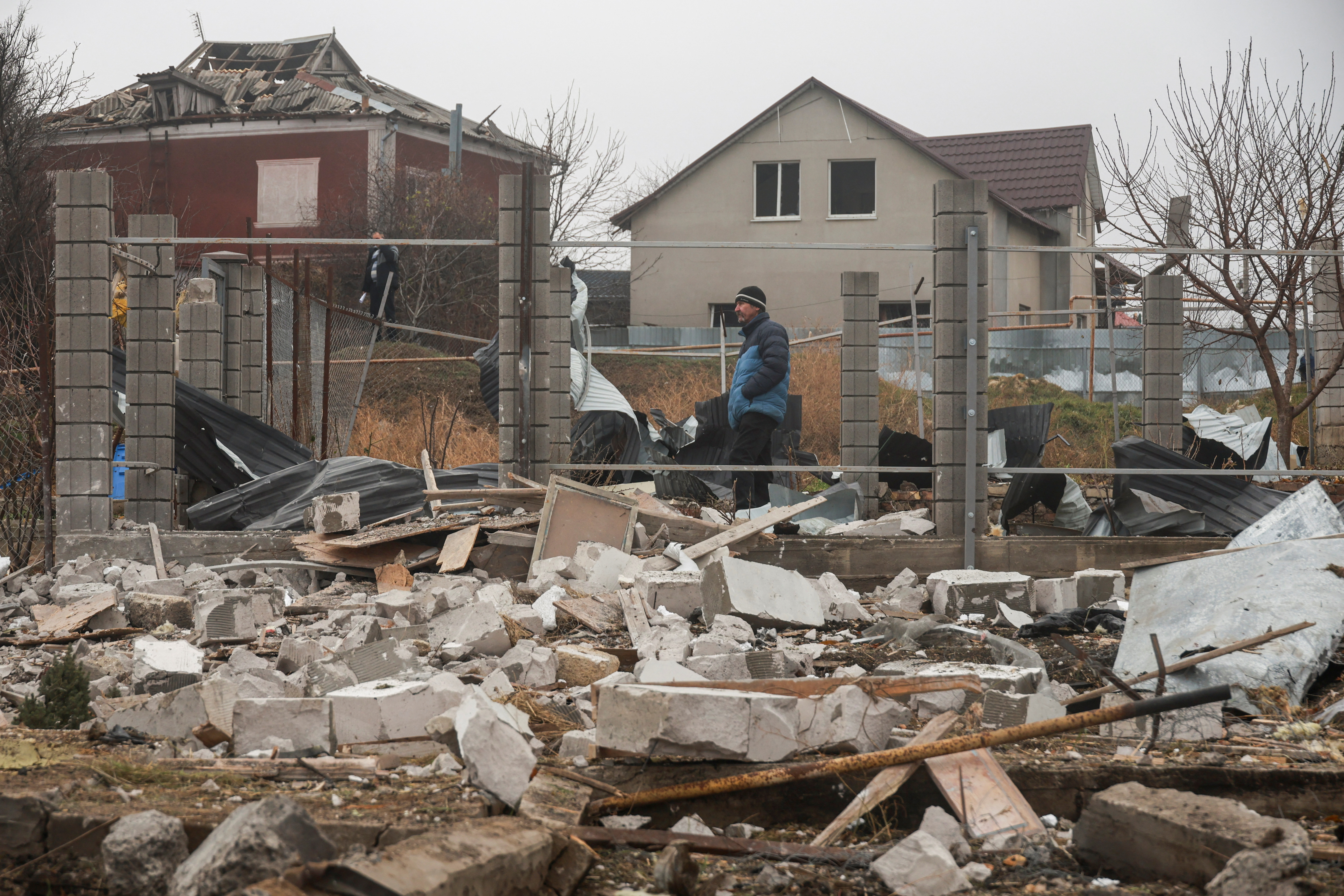Aftermath of a Russian missile attack at outskirts of Odesa