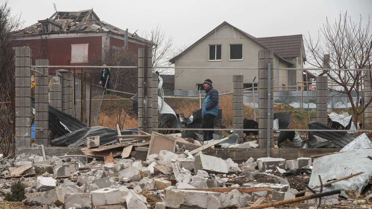 Aftermath of a Russian missile attack at outskirts of Odesa