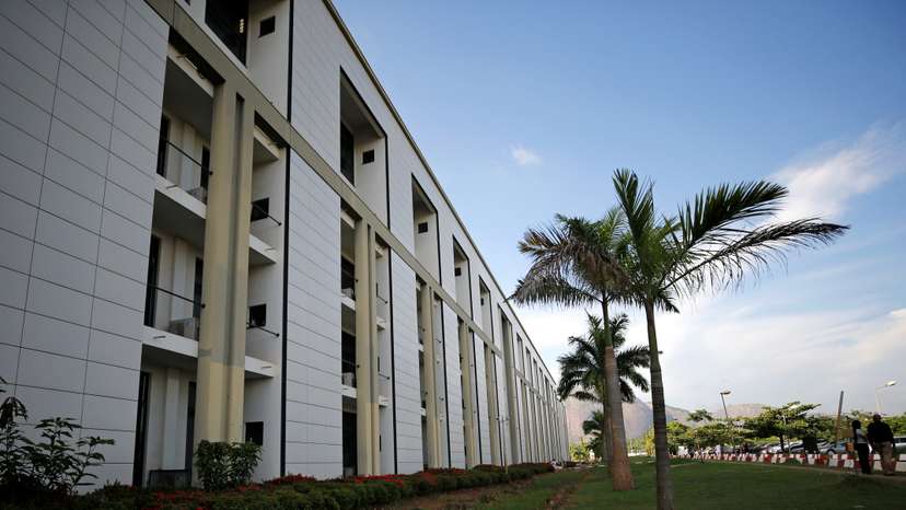 A view shows part of the parliament house in Abuja