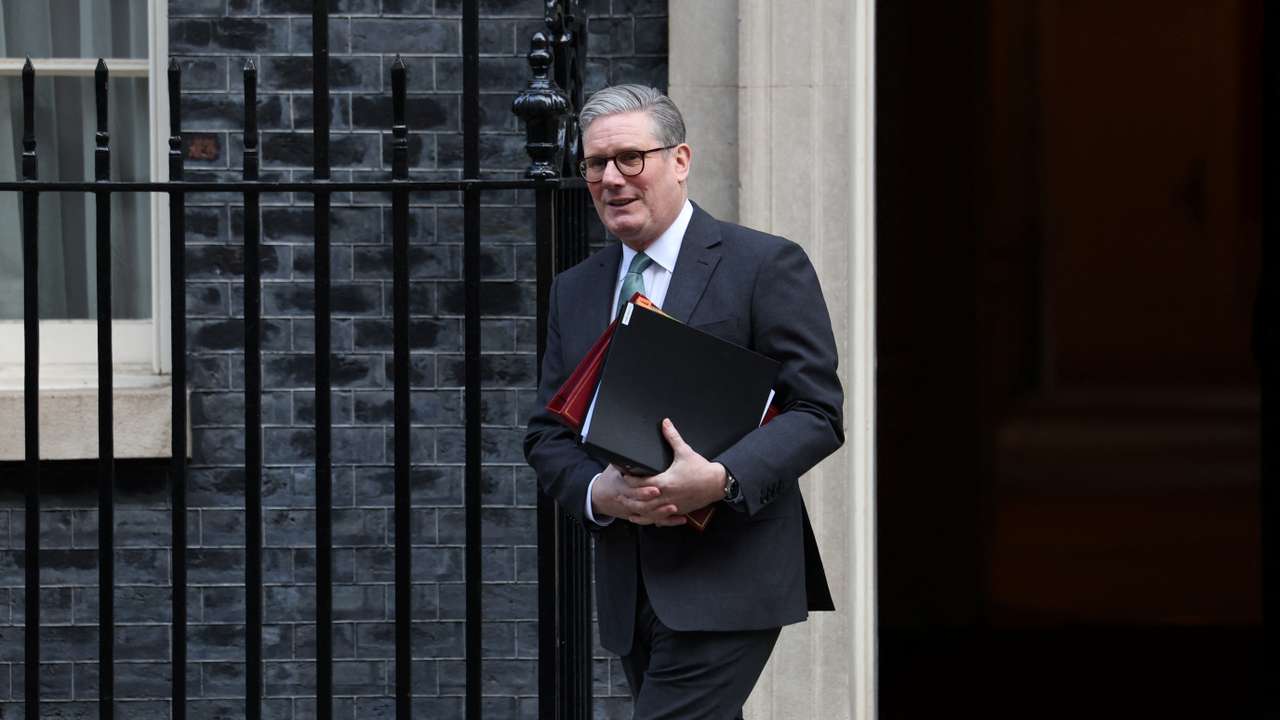 British Prime Minister Keir Starmer leaves Downing Street in London