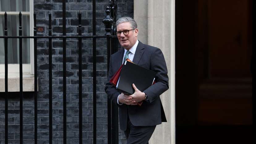 British Prime Minister Keir Starmer leaves Downing Street in London