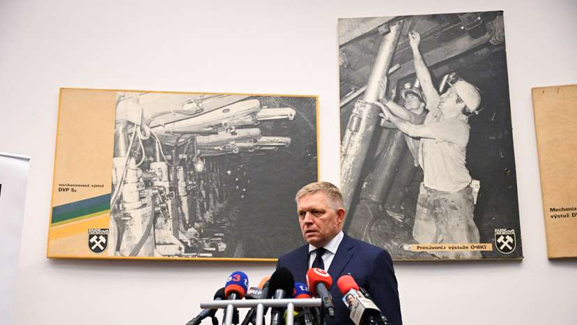 Slovakia's Prime Minister Robert Fico visits Handlova