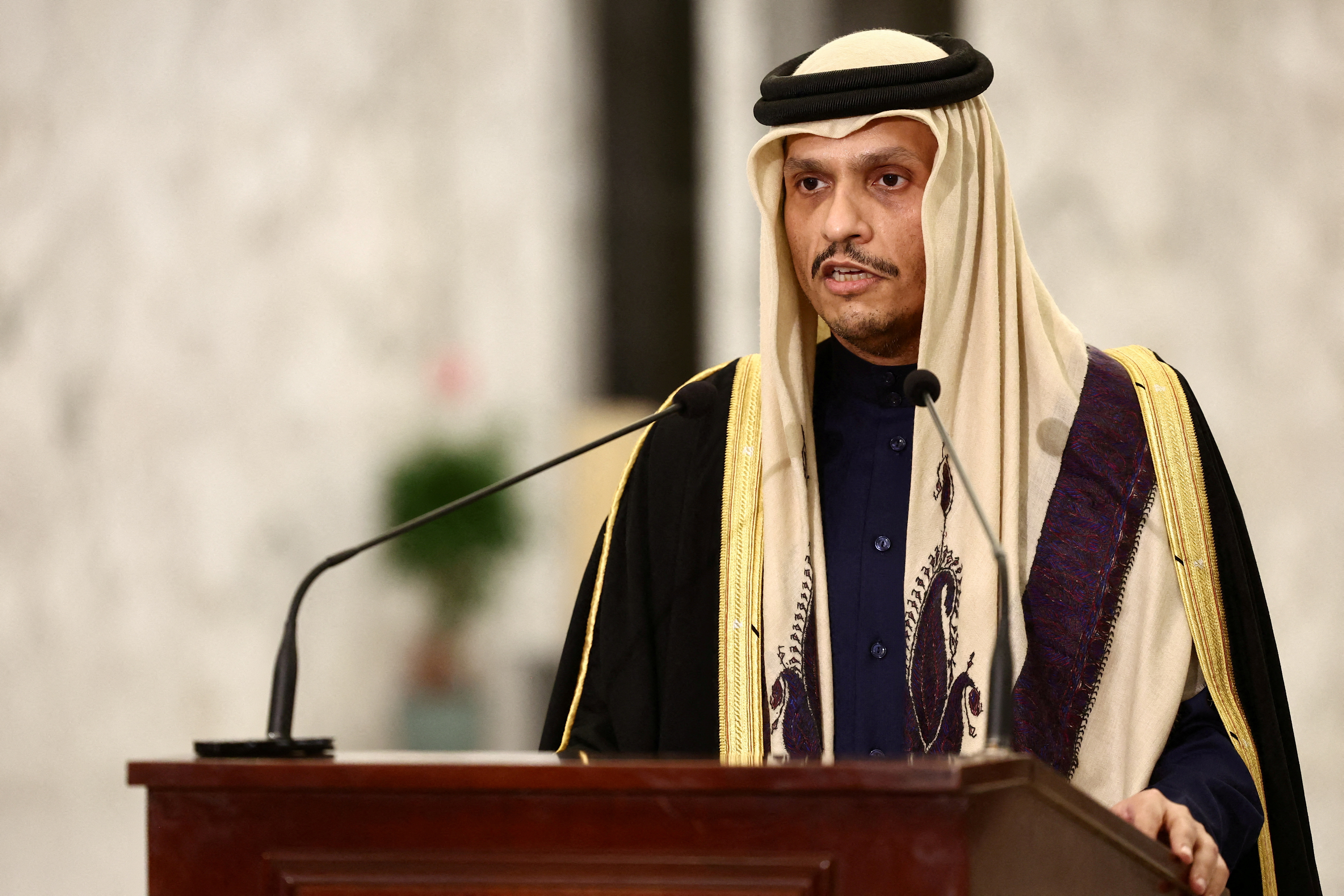 FILE PHOTO: Qatari PM and Foreign Minister Al Thani visits Lebanon