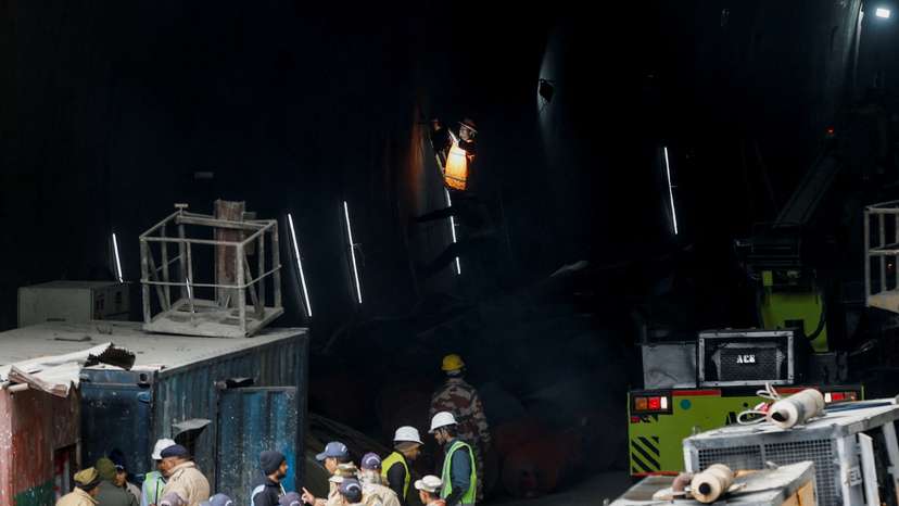 Rescue operations in progress after workers are trapped in a tunnel collapse, in Uttarkashi