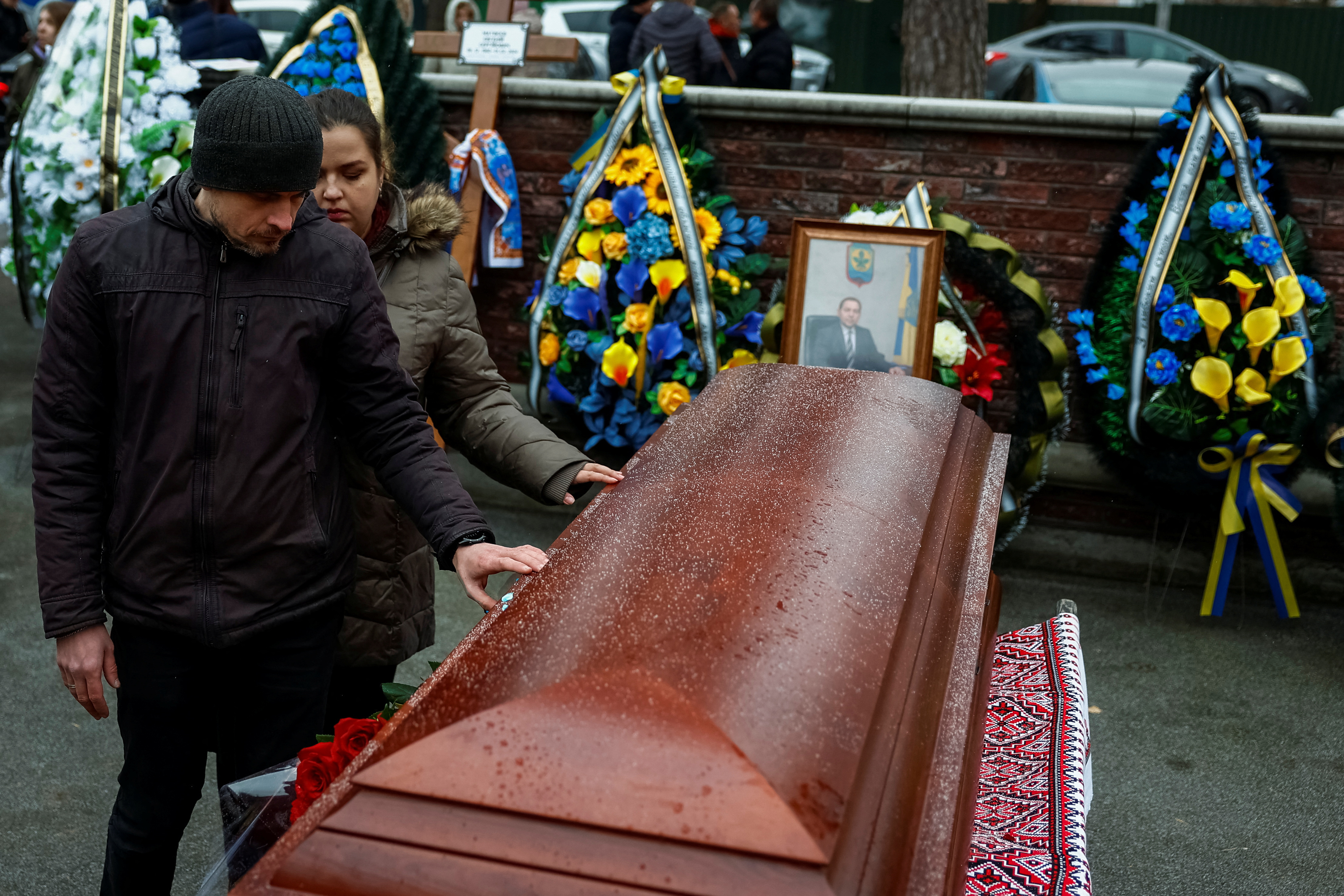Funeral of Dniprorudne Mayor Matvieiev in Bucha