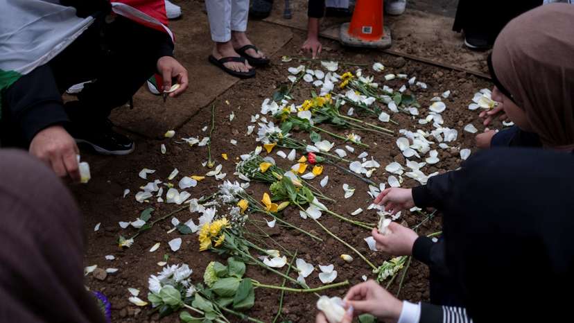 Funeral for six year old Muslim stabbing victim Wadea Al-Fayoume in Illinois