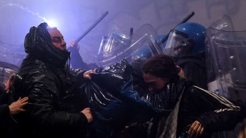 Demonstrators protest the 2026 Winter Olympics in Milan