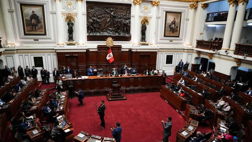 Lawmakers gather on the day opposition lawmakers present a motion to remove Peru’s President Boluarte, in Lima