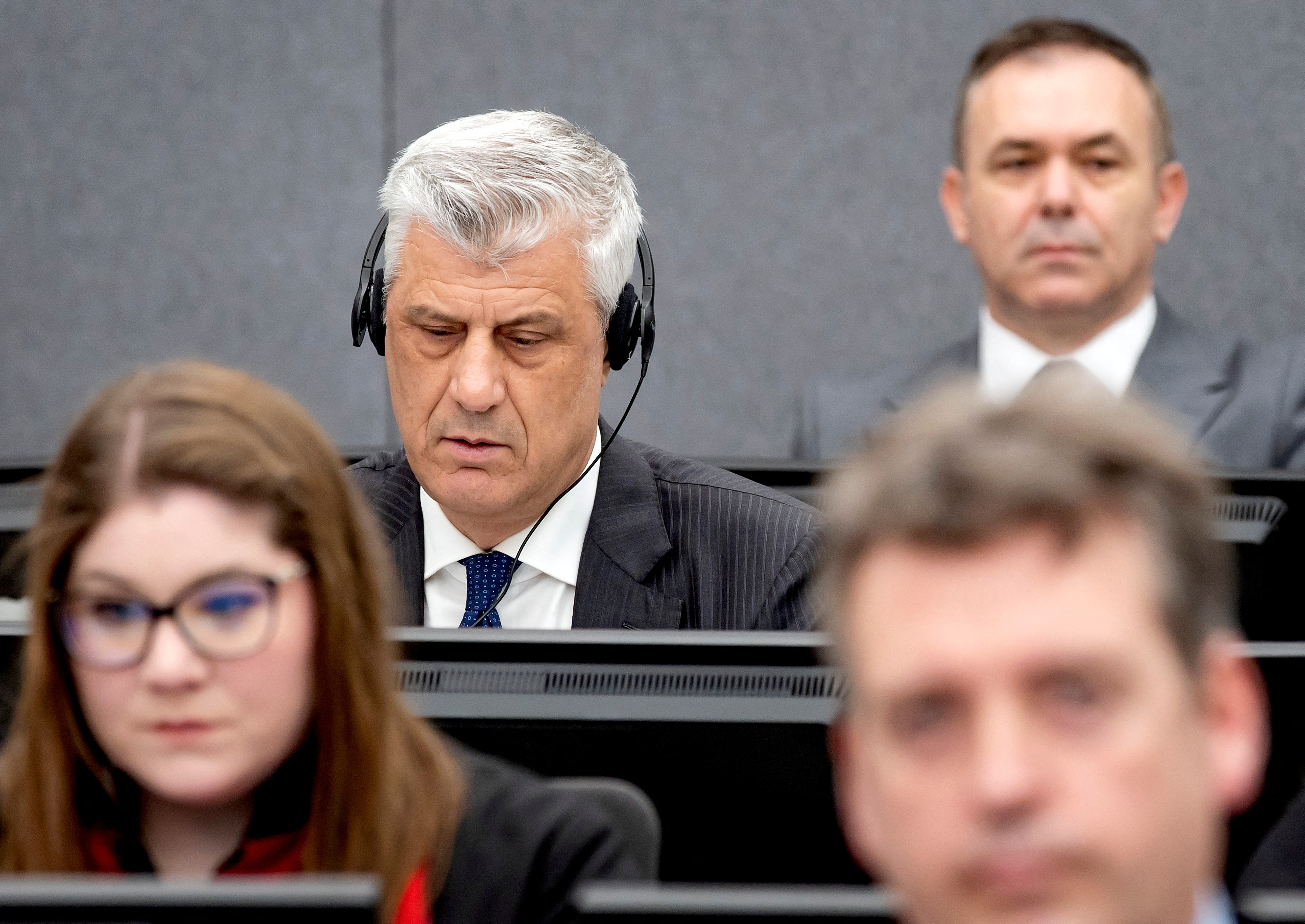 FILE PHOTO: Former Kosovo President Hashim Thaci attends his war crimes trial in The Hague