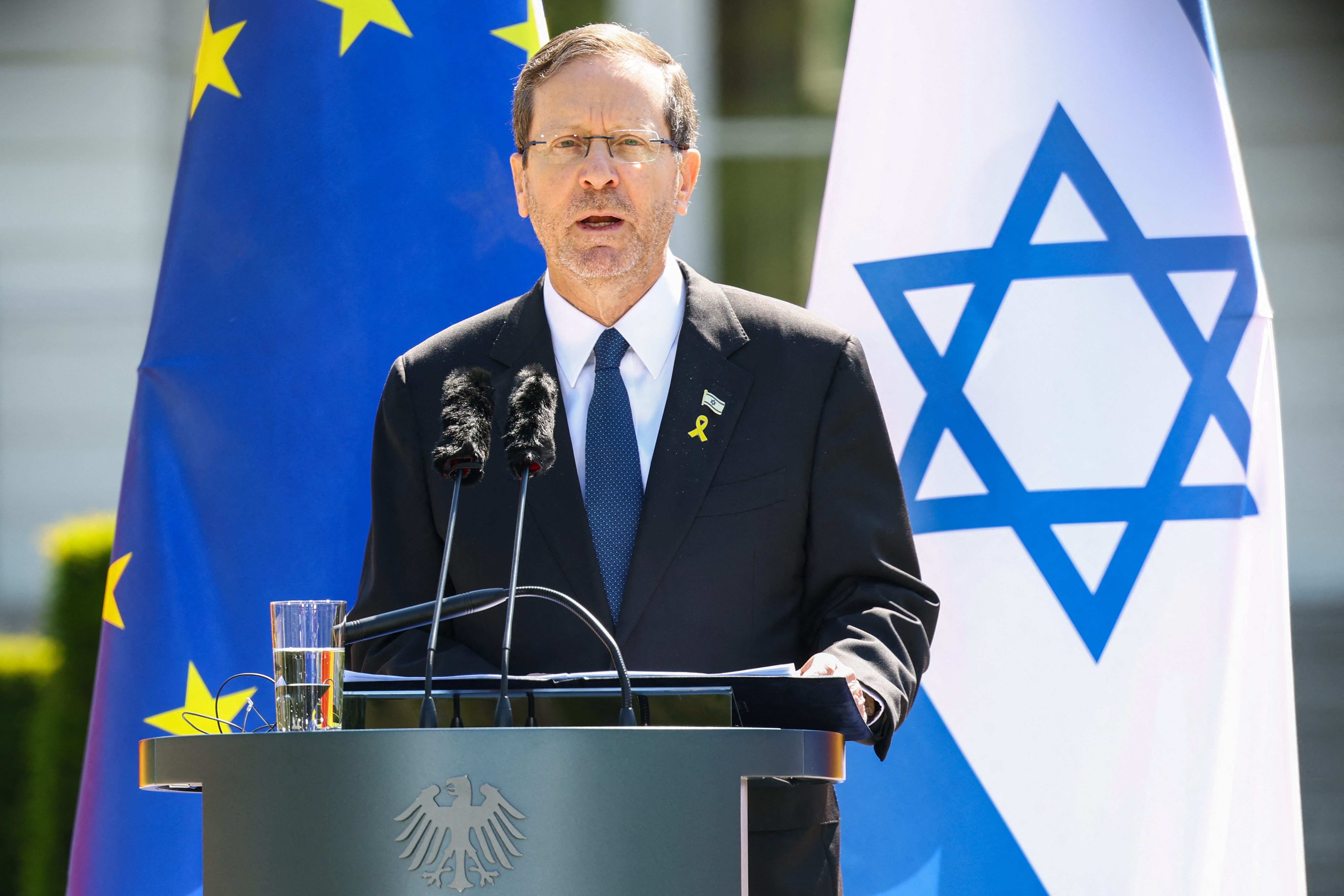 German President Steinmeier meets Israel's President Herzog in Berlin