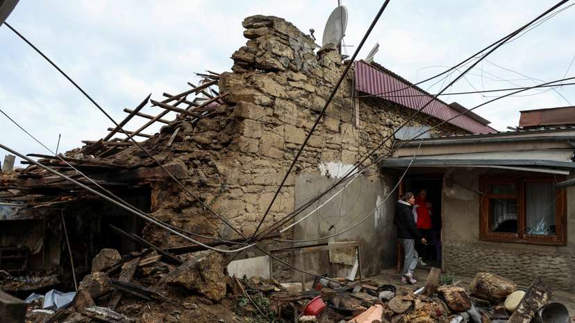 Aftermath of a Russian drone strike in Odesa