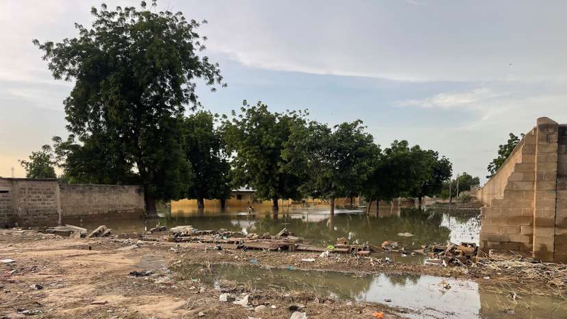 A view of the prison where nearly three hundred prisoners escaped after floods in Maiduguri
