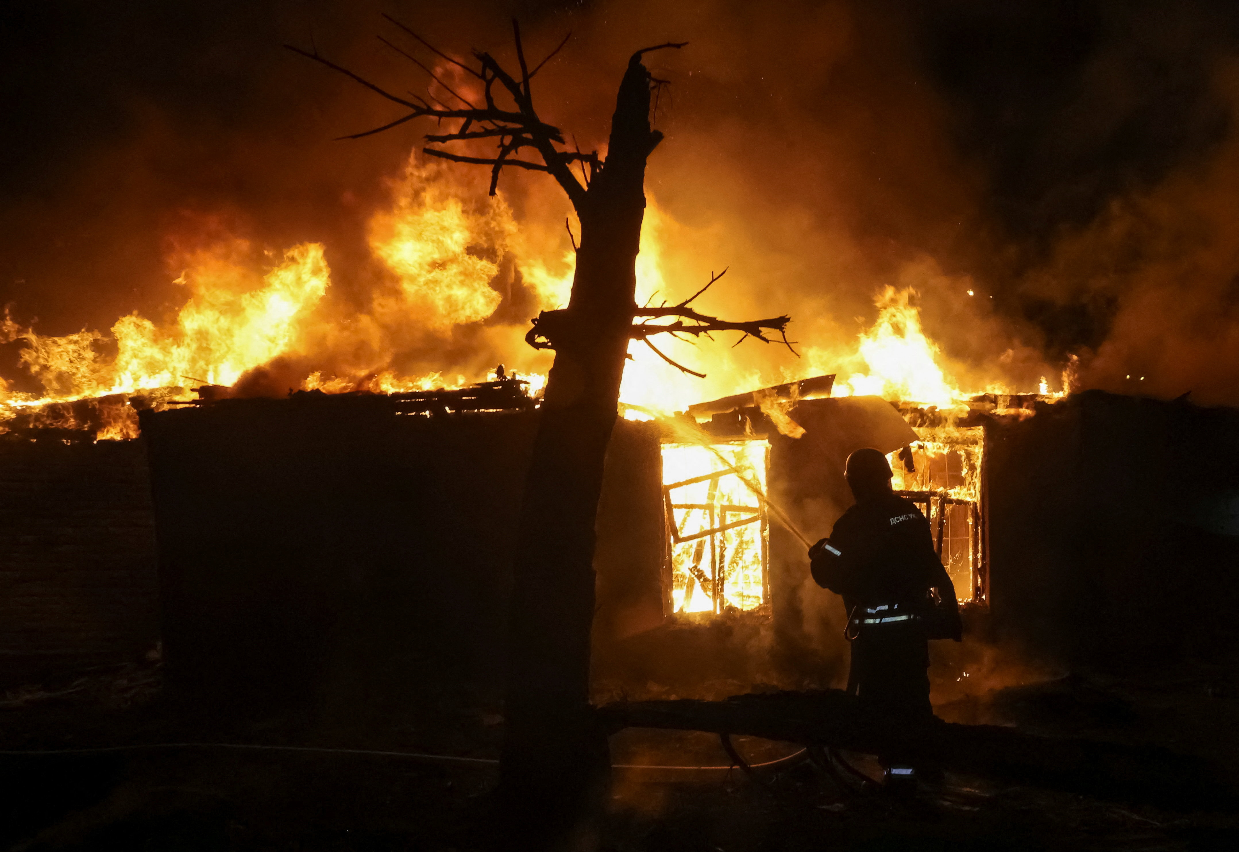 Aftermath of a Russian drone attack in Kharkiv