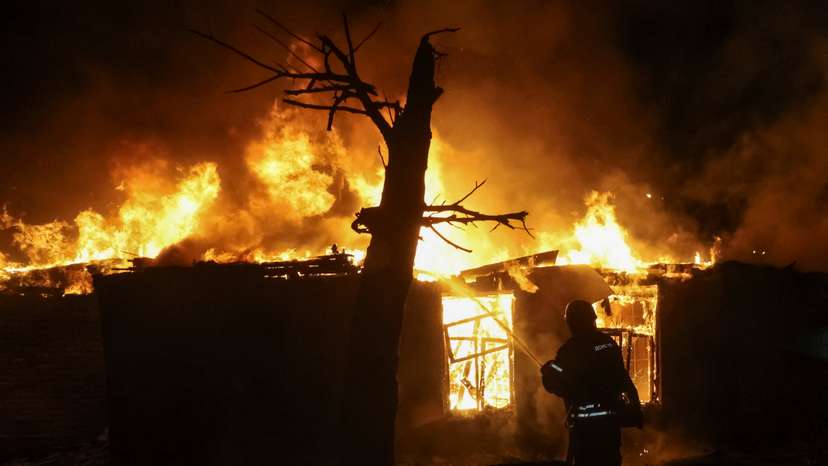 Aftermath of a Russian drone attack in Kharkiv