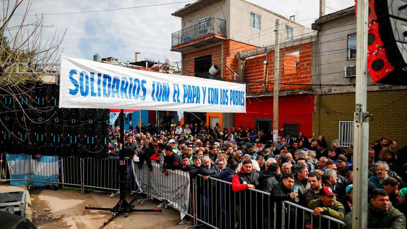 FILE PHOTO: Faithful attend a mass to rebuff attacks on Pope Francis by presidential candidate Javier Milei, in Buenos Aires
