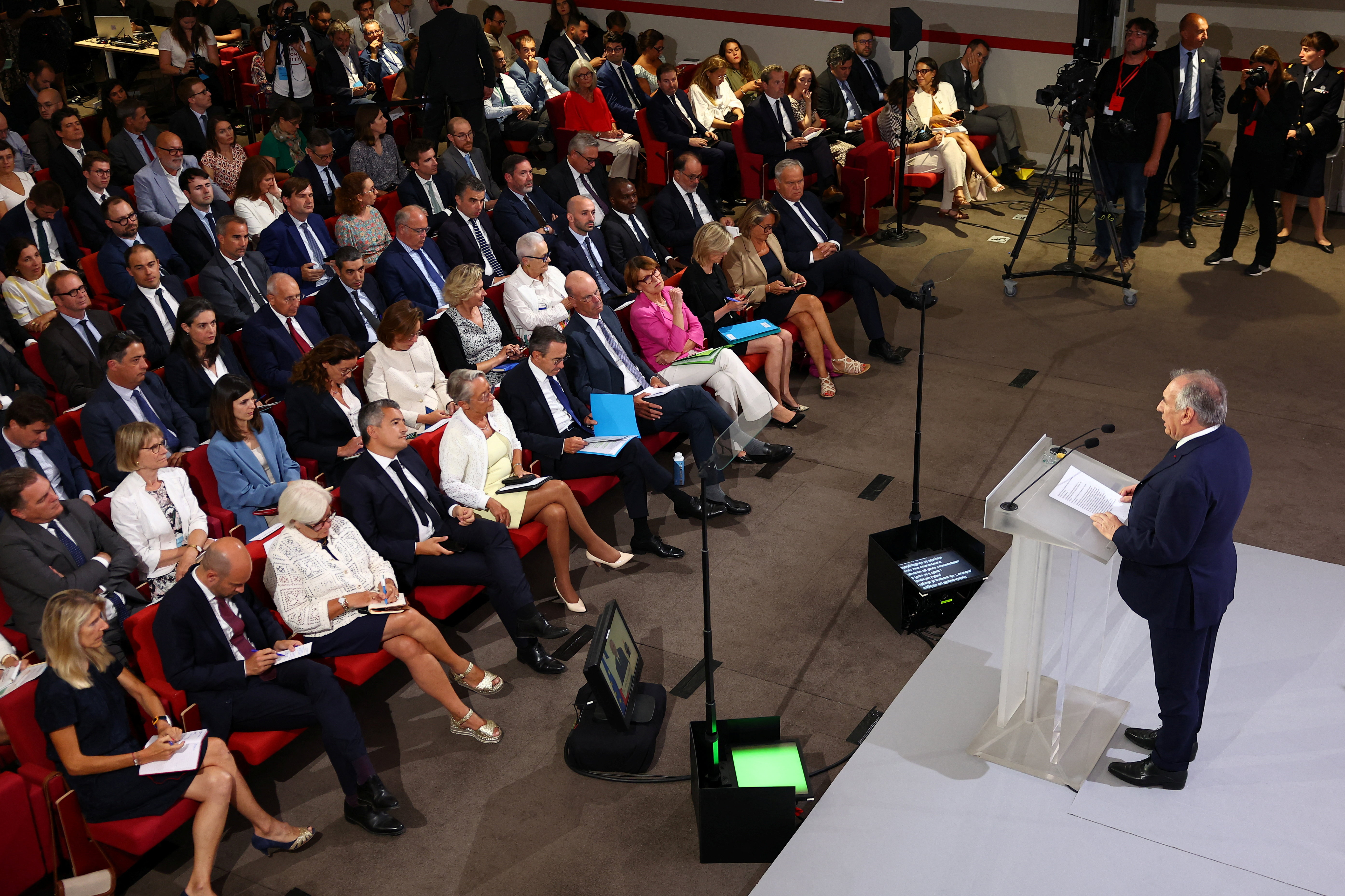 French Prime Minister Bayrou holds a press conference in Paris